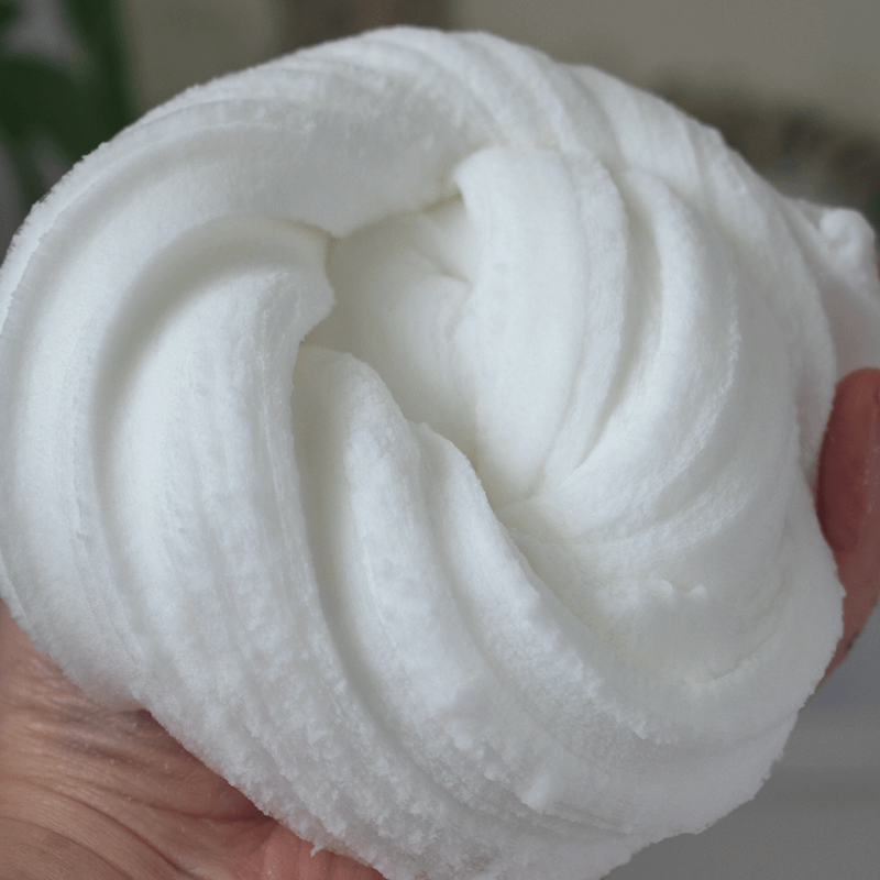 cloud dough slime, white color