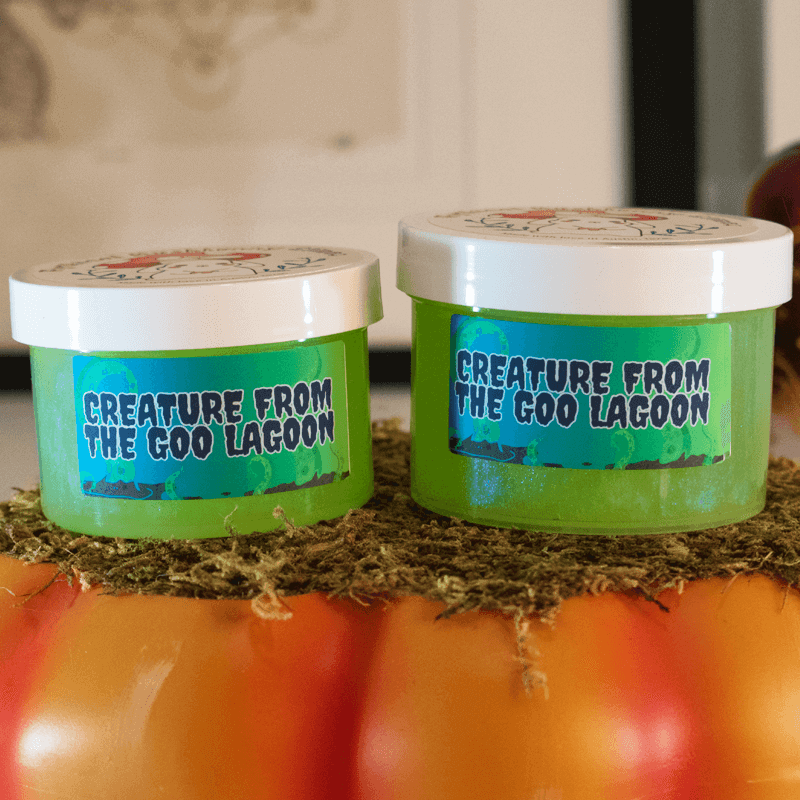 iridescent green clear slush bead slime