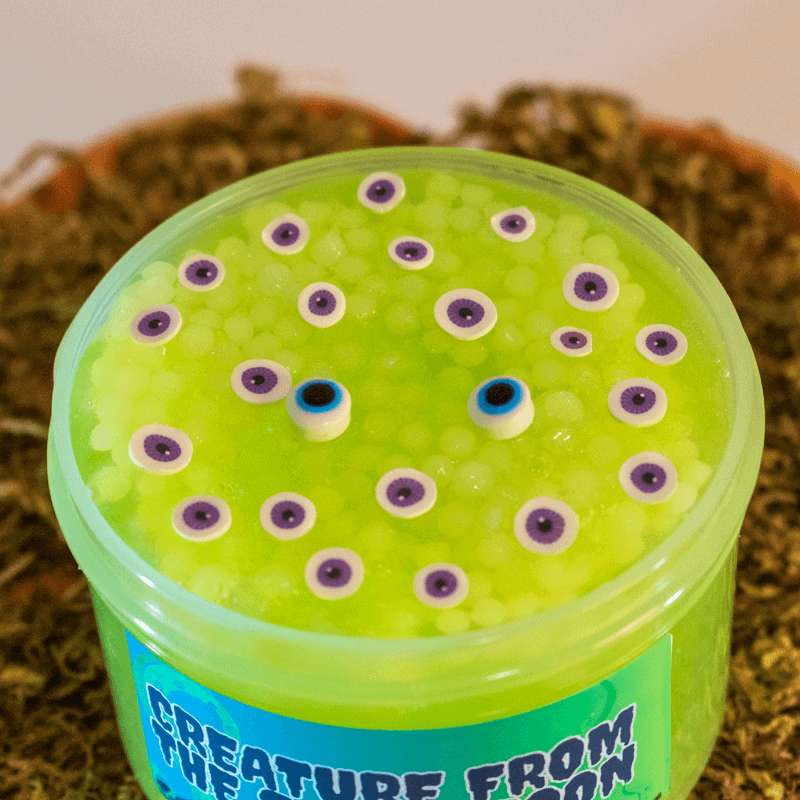 iridescent green clear slush bead slime