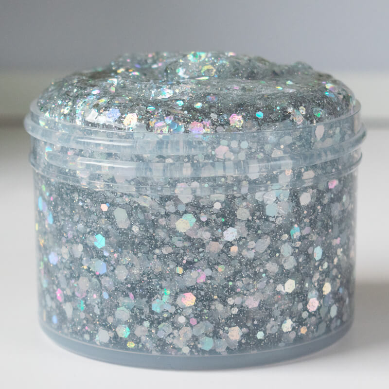 Clear base slime with holo glitter