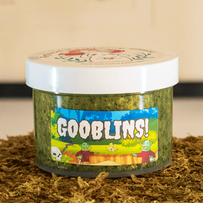 clear slime is heavily textured with black silica sand