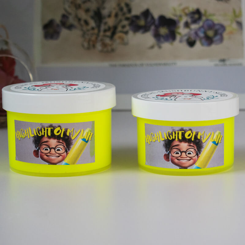 neon yellow color jelly slime