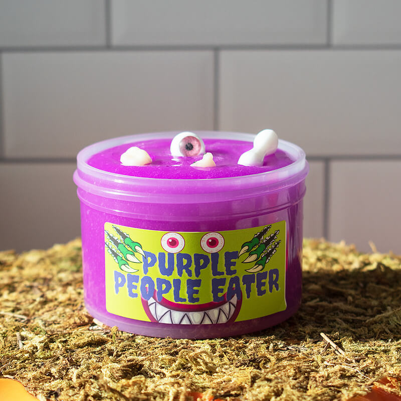 neon purple coated clear slime