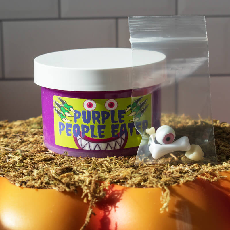 neon purple coated clear slime