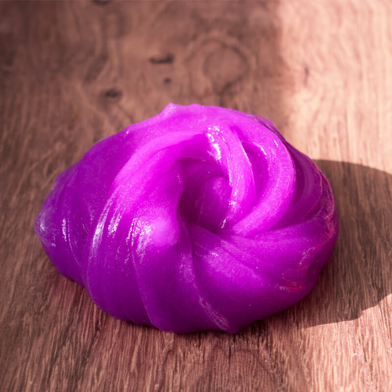 neon purple coated clear slime