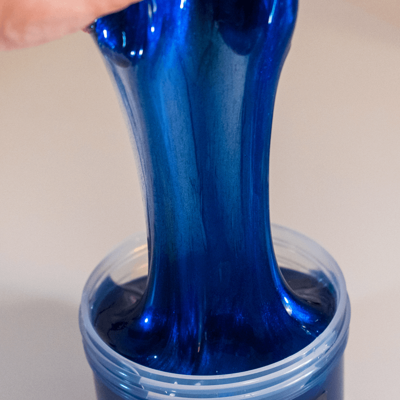 deep blue metallic clear slime