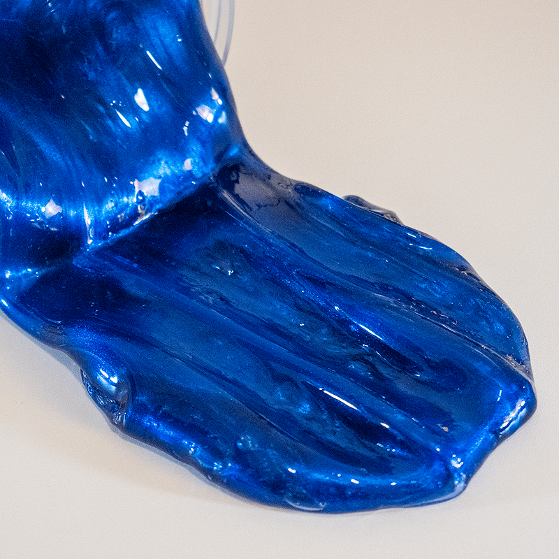 deep blue metallic clear slime