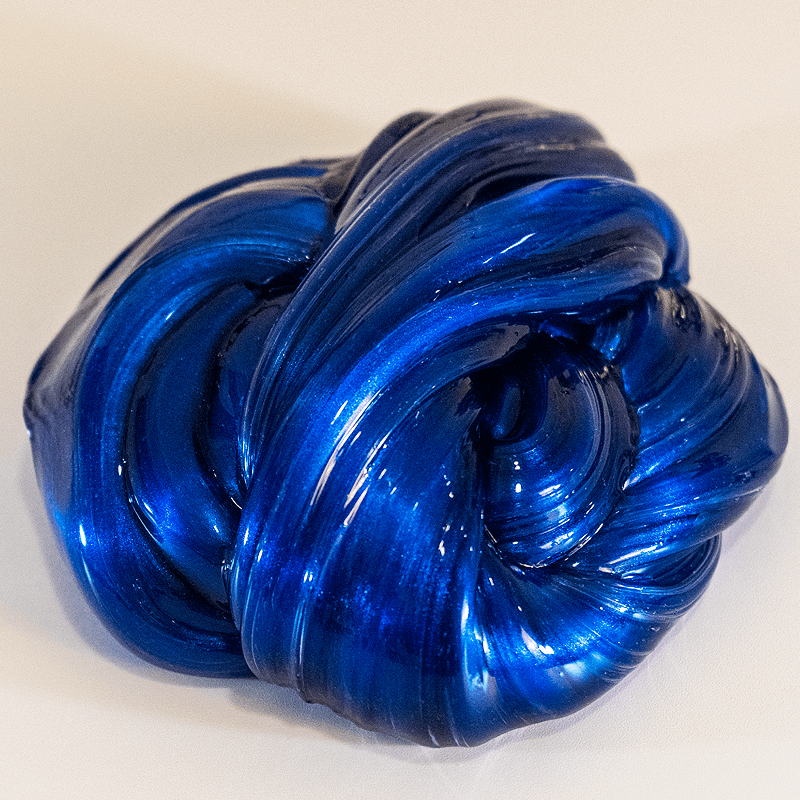 deep blue metallic clear slime