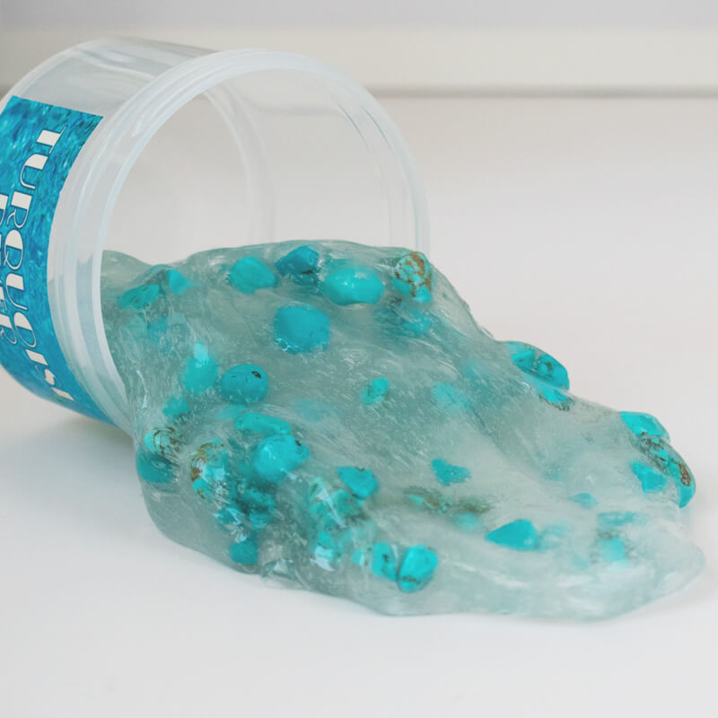 clear base with Turquoise rocks