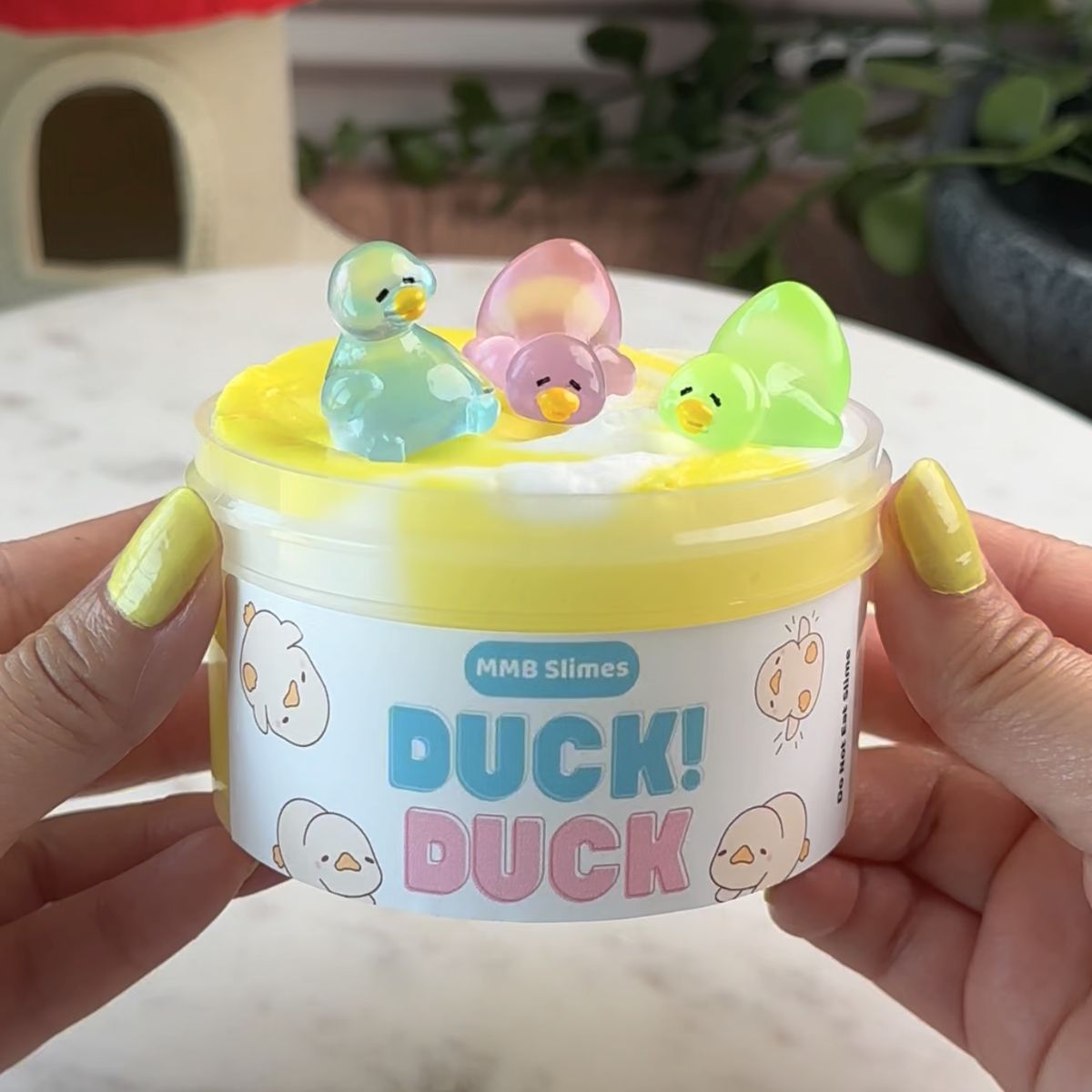 Duck Duck Yellow and White Cloud Cream Slime - Mythical Mushbunny Slimes
