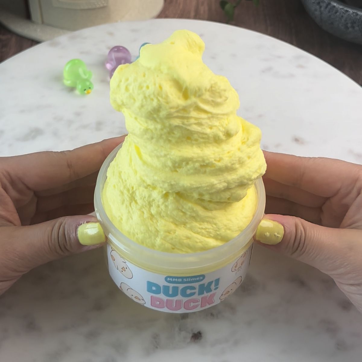 Duck Duck Yellow and White Cloud Cream Slime - Mythical Mushbunny Slimes