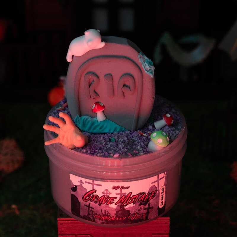 Chubby Bunny wood glue + Jelly with perlite & lava rocks