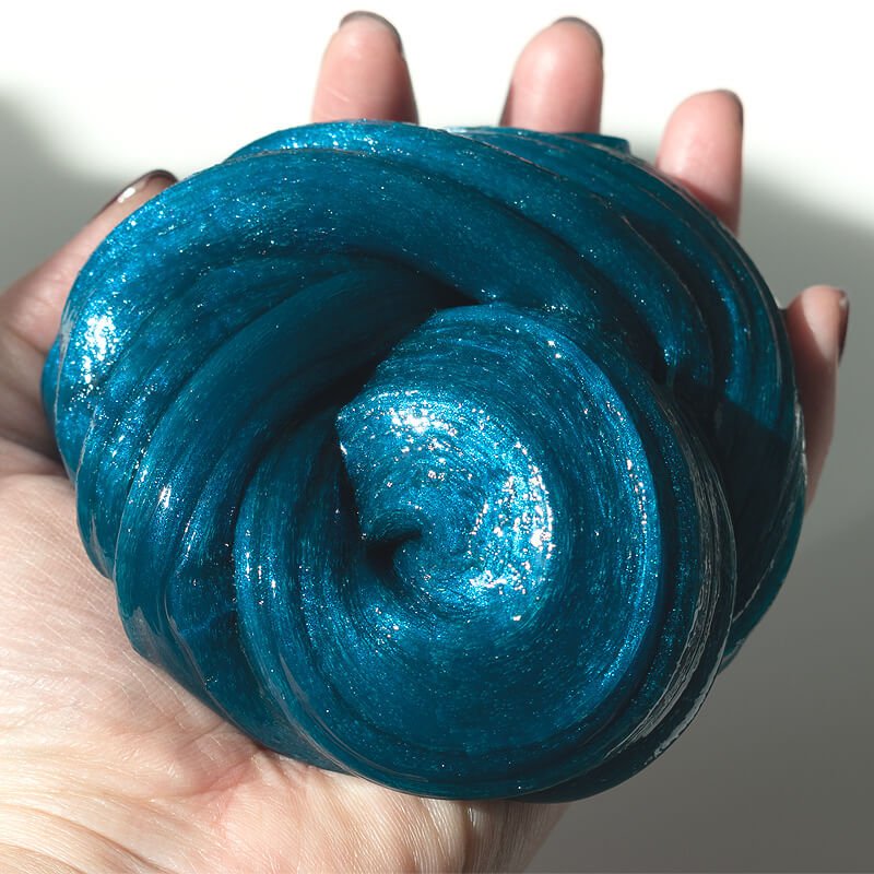 Metallic Panther Blue Coated Clear Slime