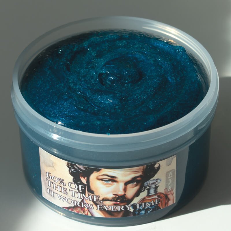 Metallic Panther Blue Coated Clear Slime