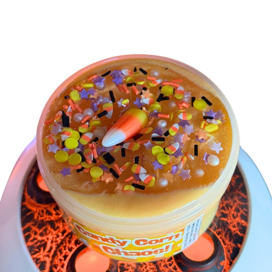 Top View of Candy Corn Chaos