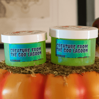 iridescent green clear slush bead slime