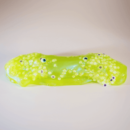 iridescent green clear slush bead slime