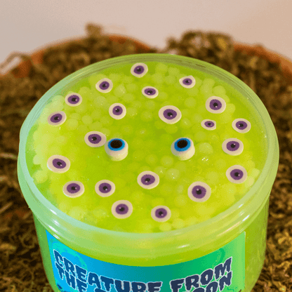 iridescent green clear slush bead slime