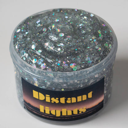 Clear base slime with holo glitter