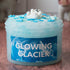 Thick jelly bead bomb clear  w/ blue & clear glow beads