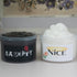 white cloud cream with gold foil & black T&G with clay balls 