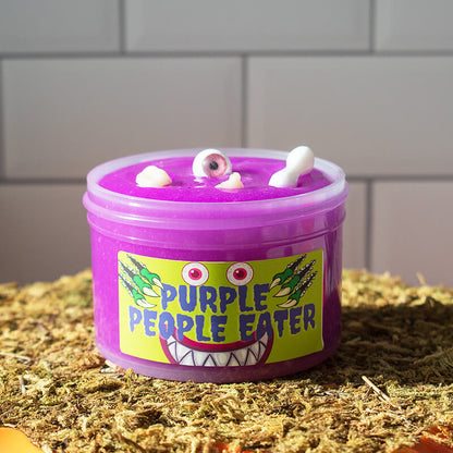 neon purple coated clear slime