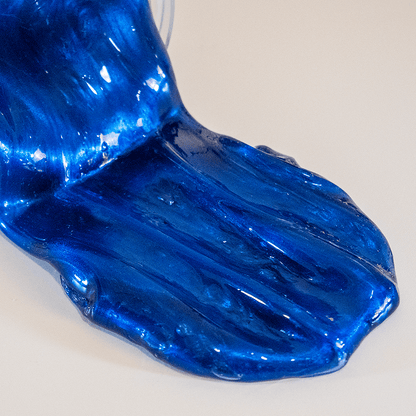 deep blue metallic clear slime
