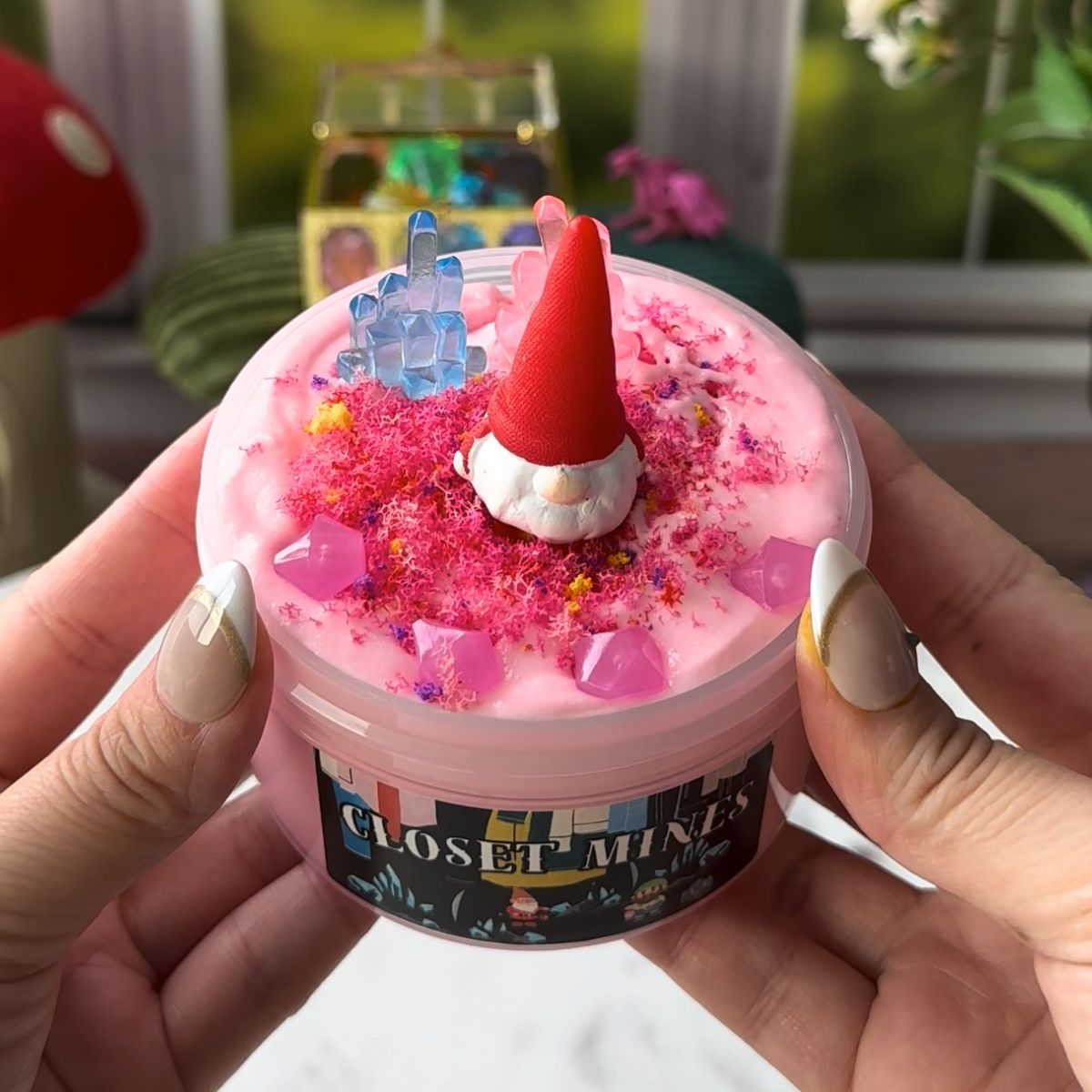 Closet Mines | Coral - colored Cloud Cream Slime - Mythical Mushbunny Slimes