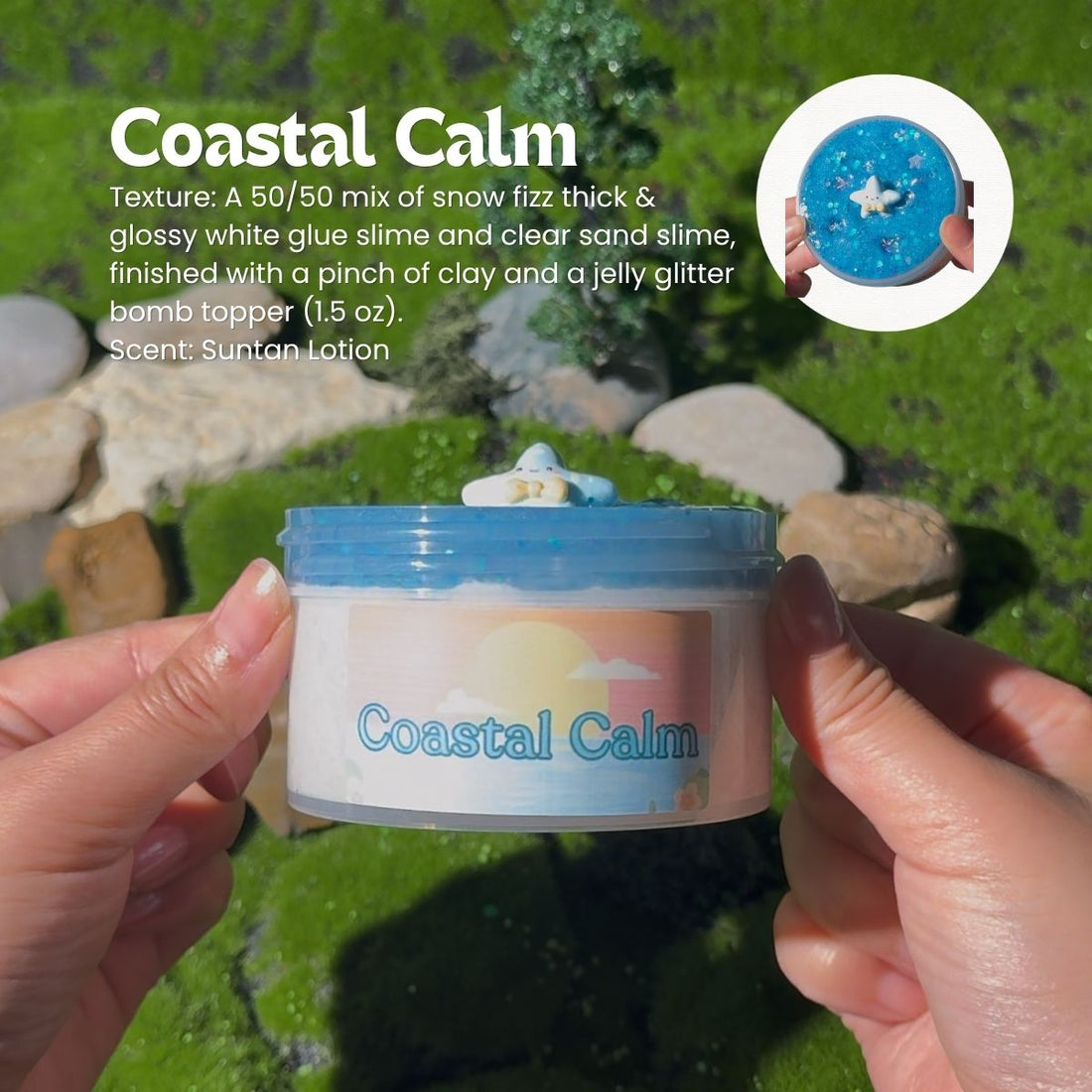 Coastal Calm | Two Part Snow Fizz Sand Slime - Mythical Mushbunny Slimes