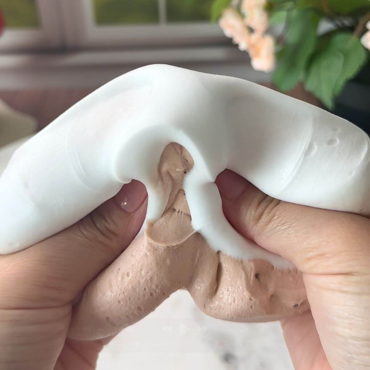 Dalgona Coffee Two Part Slime - Mythical Mushbunny Slimes
