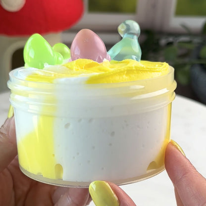 Duck Duck Yellow and White Cloud Cream Slime - Mythical Mushbunny Slimes