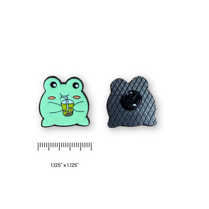 Frog Boba Enamel Pin (1.125" x 1.125") - Mythical Mushbunny Slimes