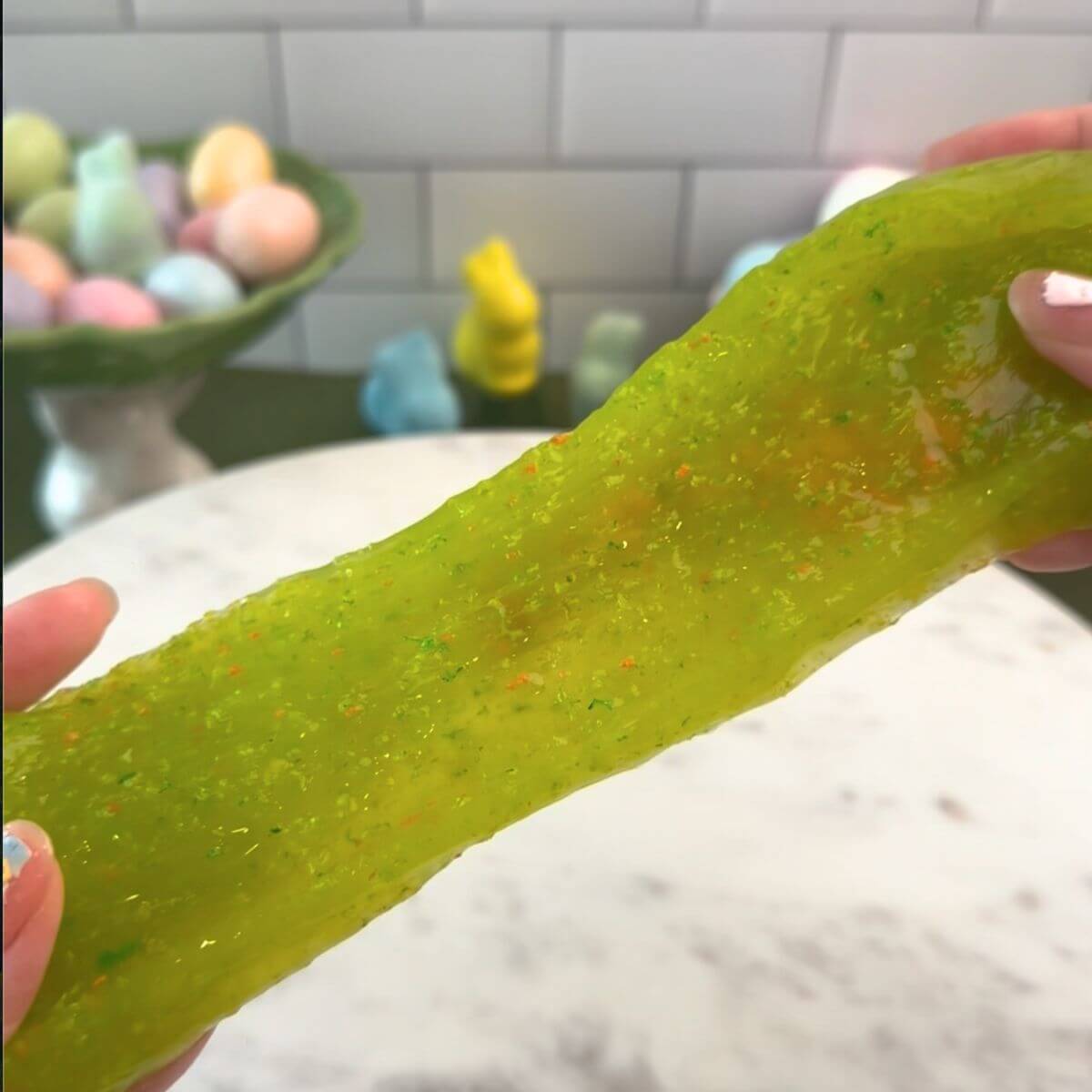 Gardening Gnome – Textured Clear Slime - Mythical Mushbunny Slimes