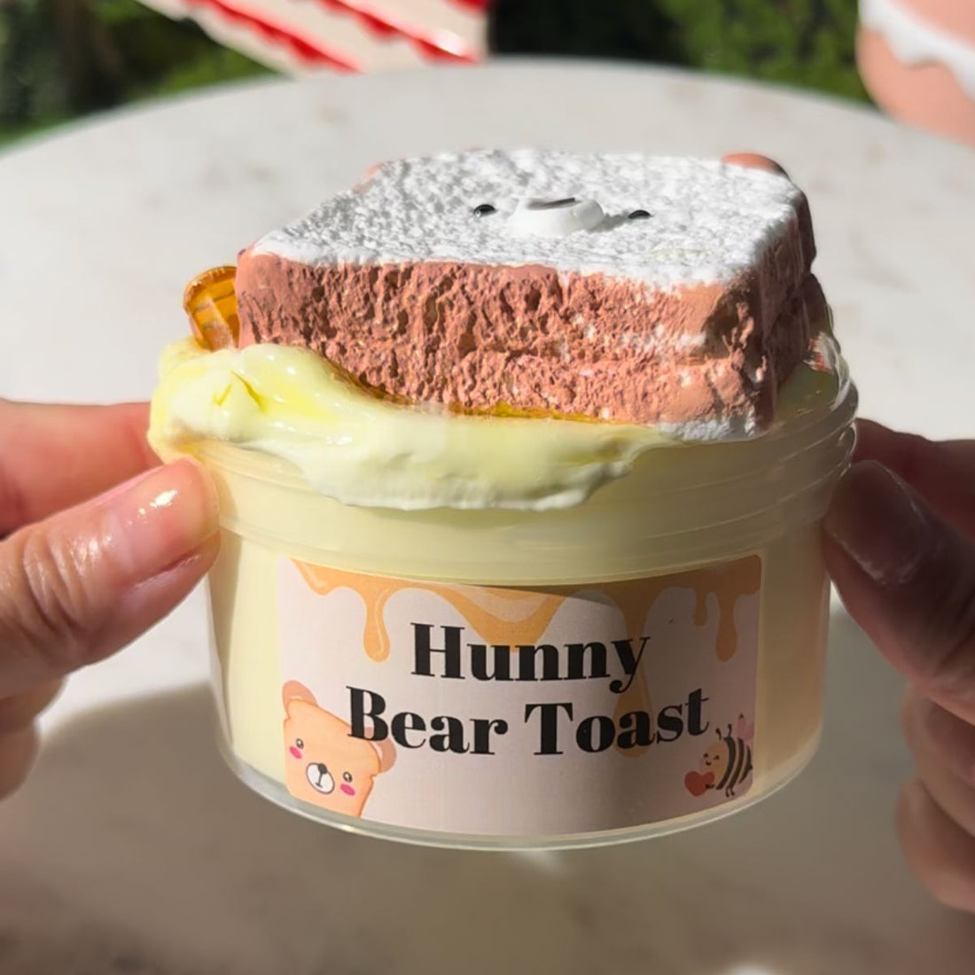 hunny bear toast diy slime