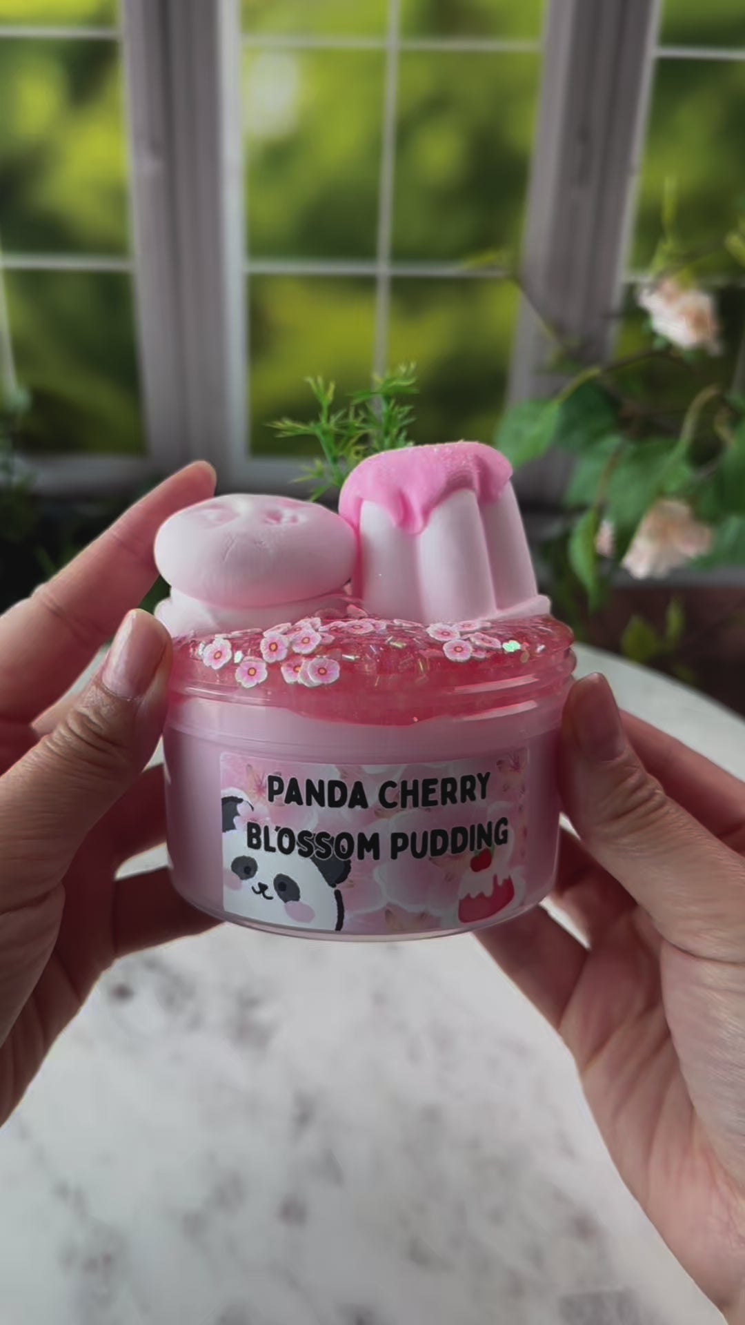 Panda Cherry Blossom Pudding