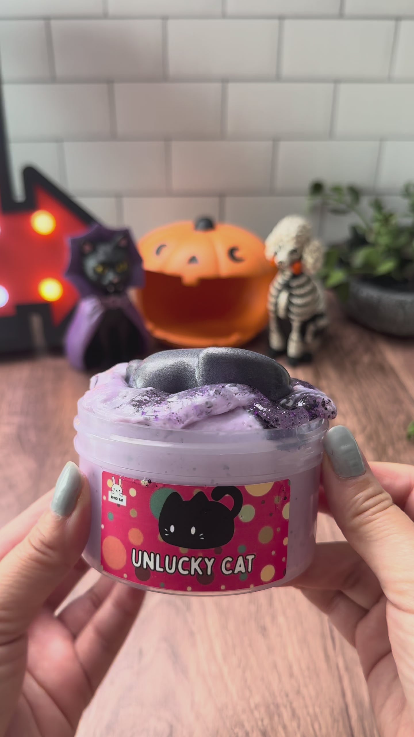 Unlucky Cat | Two Part Slime Kit + Squishy