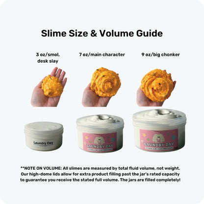 slime size &amp; volume guide