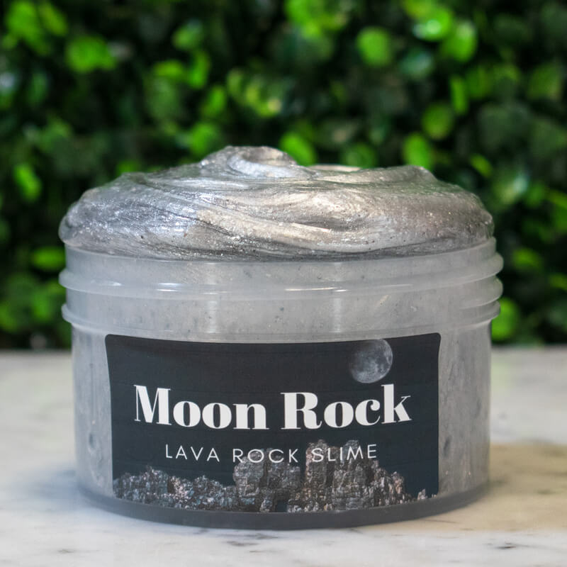 Moon Rocks clear slime with lava rocks