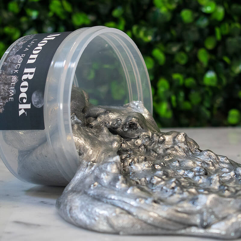 Moon Rocks clear slime with lava rocks